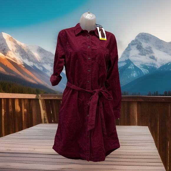 Lands' End • Women's Corduroy Button Front Dress Long Sleeve Cotton Small NWT - Picture 1 of 11
